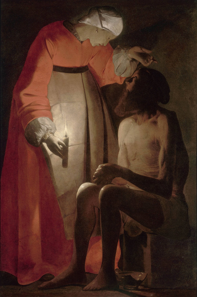 Detail of Job Mocked by his Wife, by Anonymous