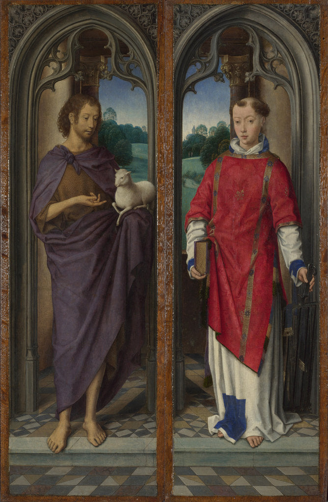 Detail of Saint John the Baptist and Saint Lawrence (Panels of the Pagagnotti Triptych), c. 1480 by Anonymous