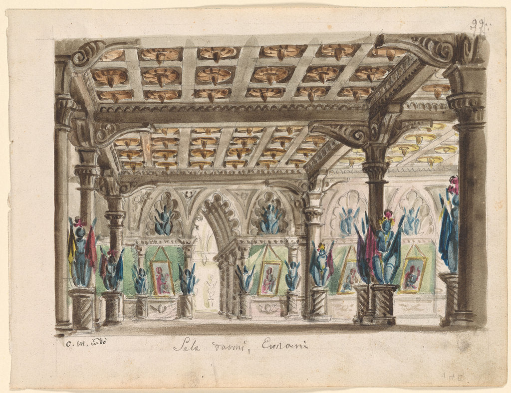 Detail of Set design for the Opera Ernani by Giuseppe Verdi by Anonymous