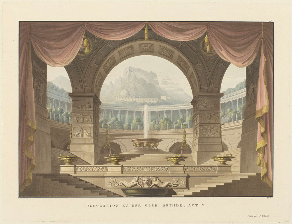 Detail of Set design for the Opera Armide by Christoph Willibald Gluck, 1824 by Anonymous