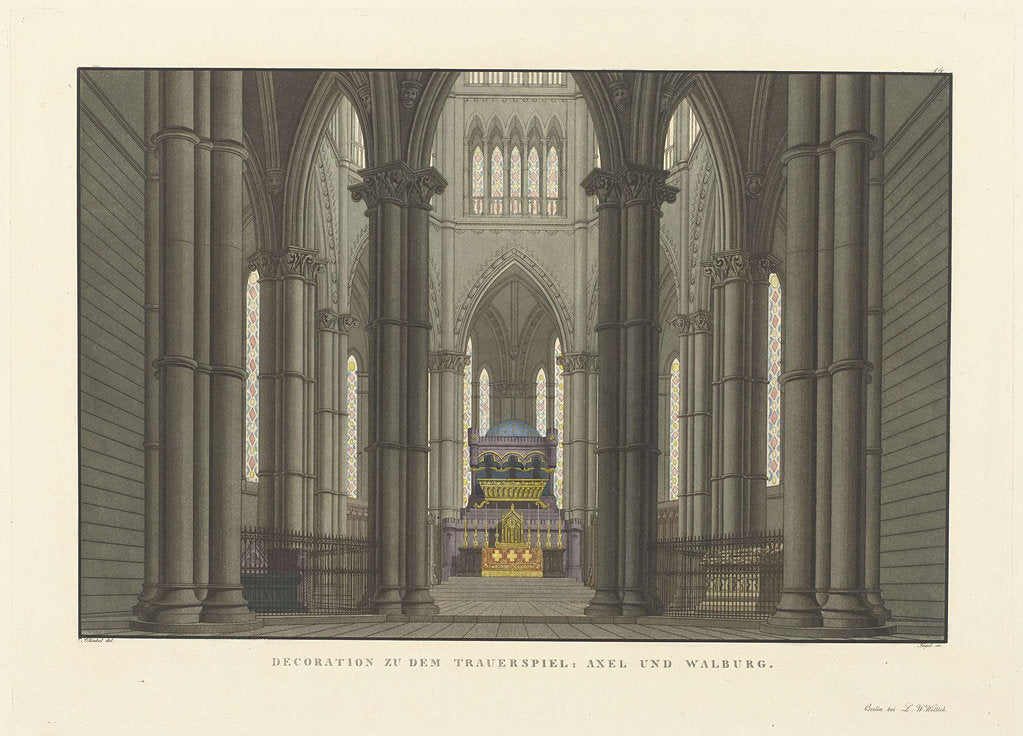 Detail of Stage design for the tragedy The Bride of Messina by Friedrich Schiller, 1824 by Anonymous