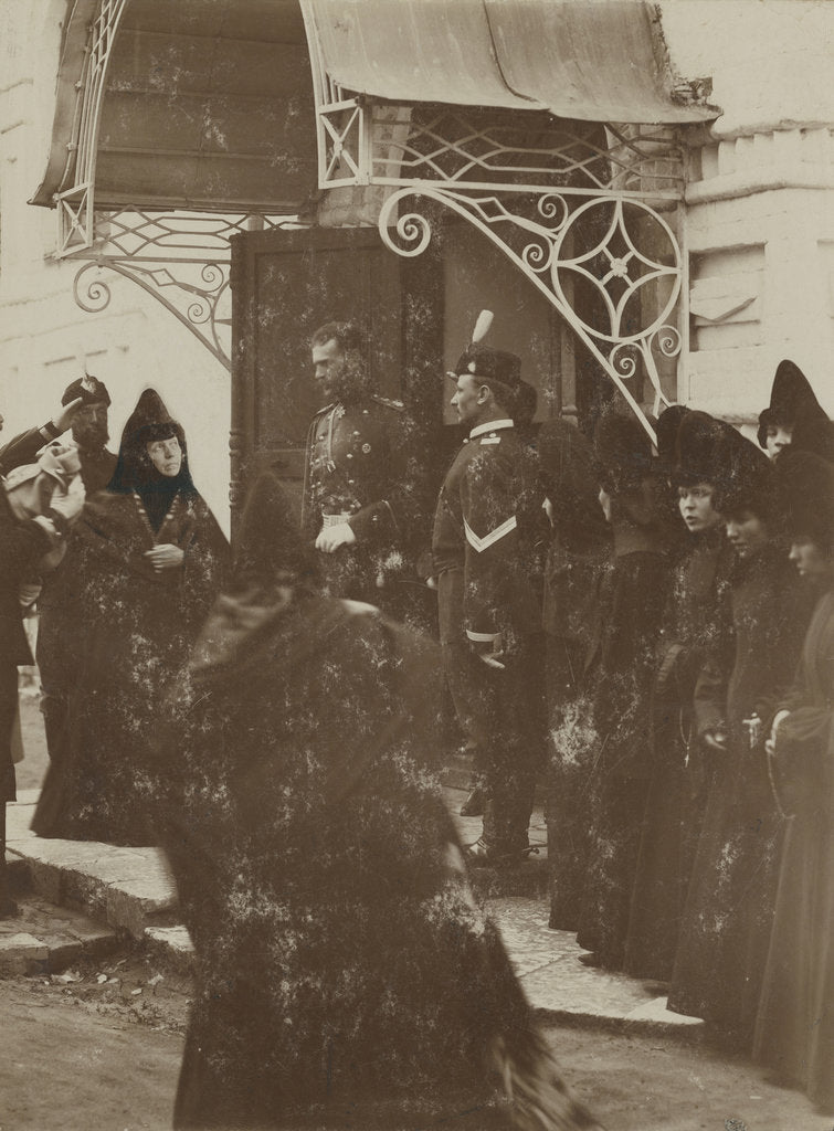 Detail of Grand Duke Sergei Alexandrovich of Russia visting the Assumption cathedral of Knyaginin monastery, V by Anonymous