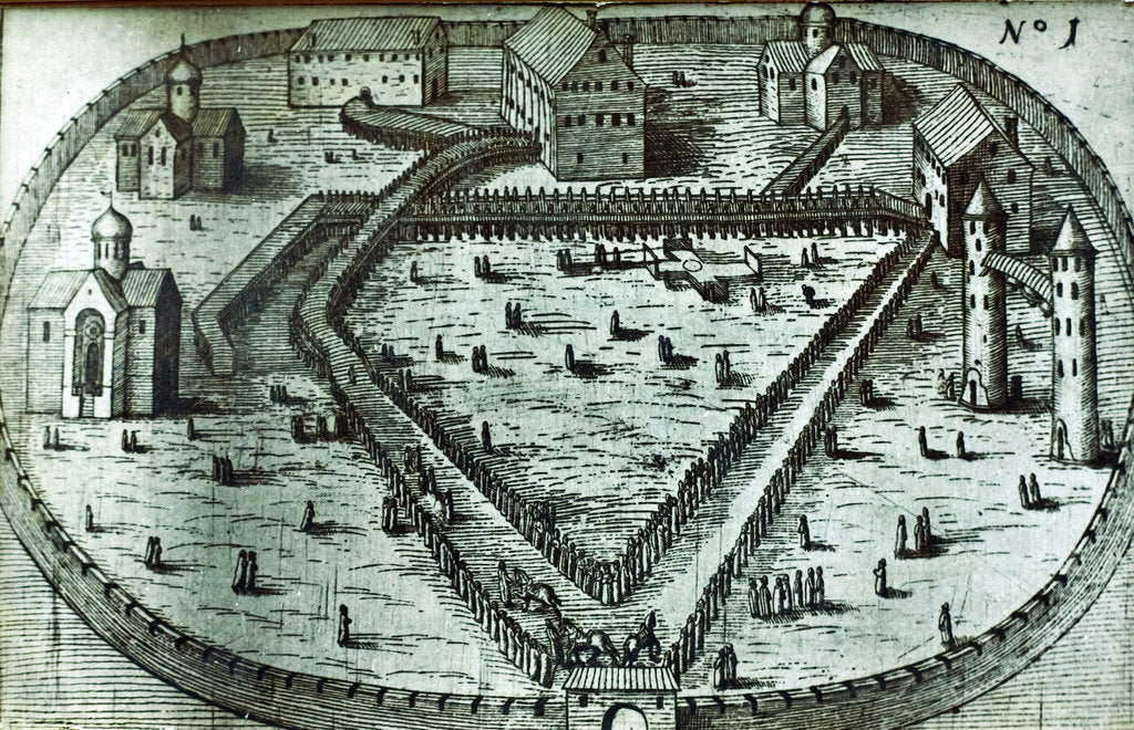 Detail of The Fortress in Alexandrovskaya village. Published by Jacob Ulfeldt, 1578 by Anonymous