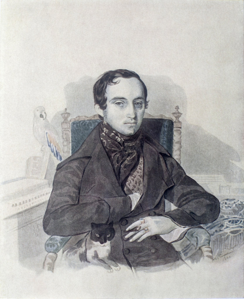 Detail of Portrait of Prince Vladimir Fyodorovich Odoyevsky, 1840s by Anonymous