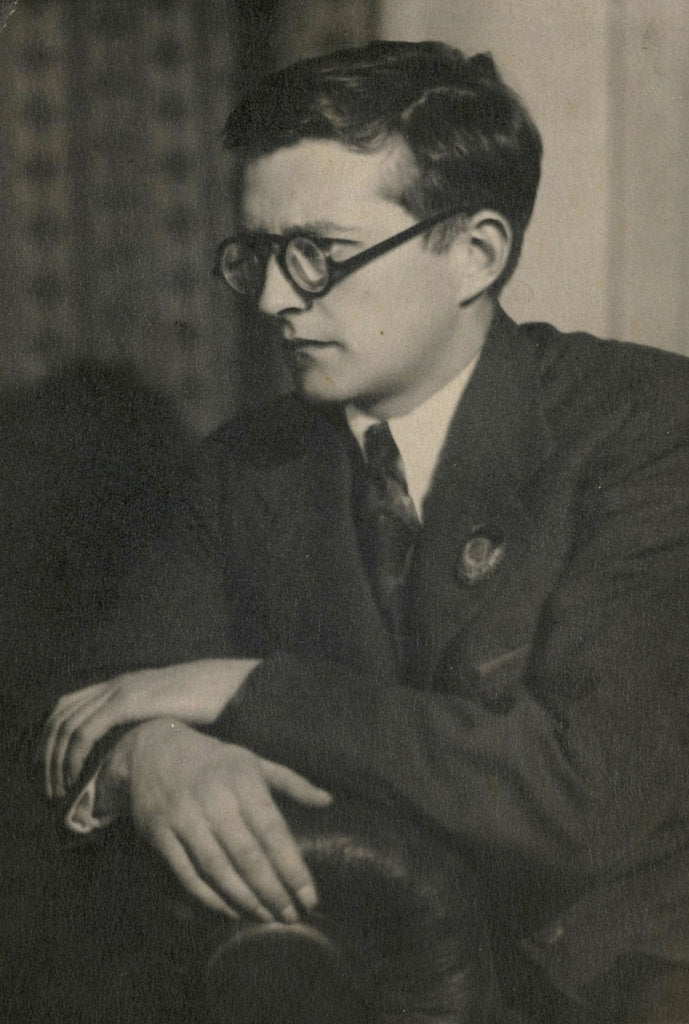Detail of Portrait of the composer Dmitri Shostakovich, 1940 by Anonymous