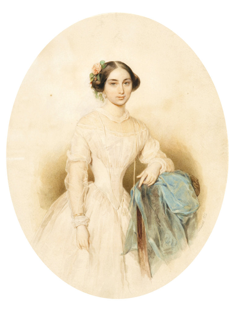 Detail of Portrait of a woman, 1847 by Anonymous