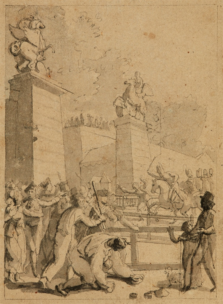 Detail of Street scene during the revolution, c. 1800 by Anonymous
