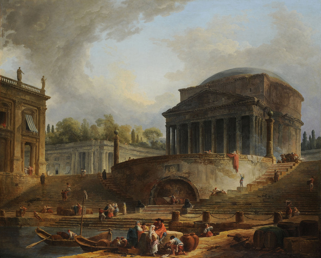 Detail of The Porto di Ripetta in Rome, 1766 by Anonymous