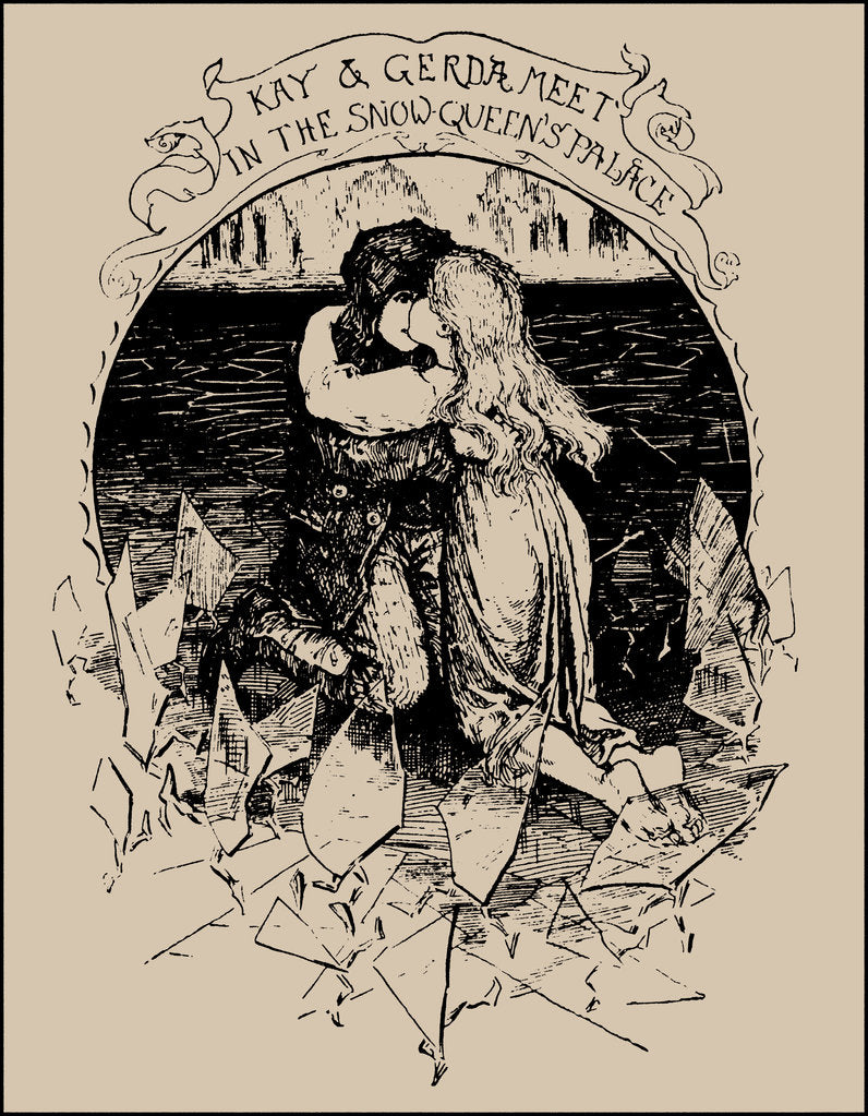 Detail of Kay and Gerda. The Snow Queen. Illustration from The Pink Fairy Book by Andrew Lang, 1897 by Anonymous
