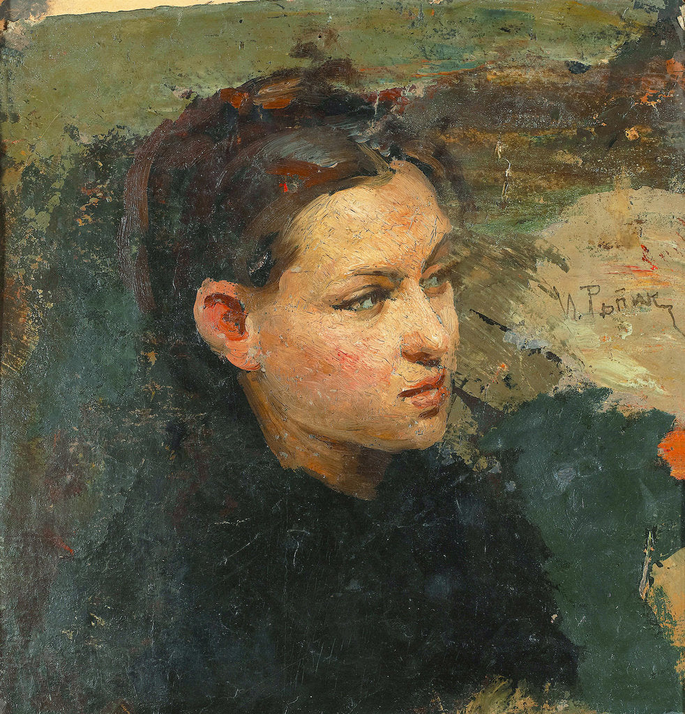 Detail of Portrait of Vera Repina, the first wife of the artist by Anonymous