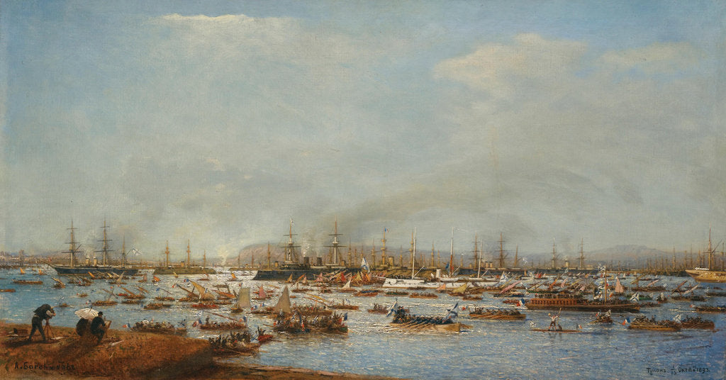Detail of The Arrival Of The Russian Fleet Into Toulon Harbour, 1893 by Anonymous