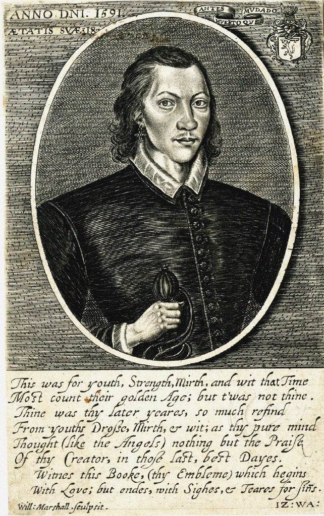 Detail of Portrait of the poet John Donne at the age of 18, 1591 by Anonymous