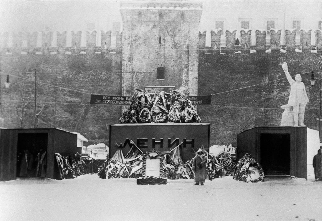 Detail of The first temporary Lenin Mausoleum, 1924 by Anonymous
