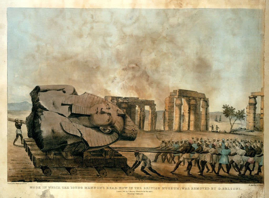 Detail of Mode in which the young Memnons head was removed by G. Belzoni, 1820 by Anonymous