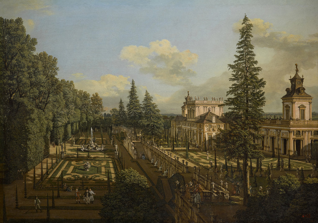 Detail of Wilanów Palace seen from the gardens, 1777 by Anonymous
