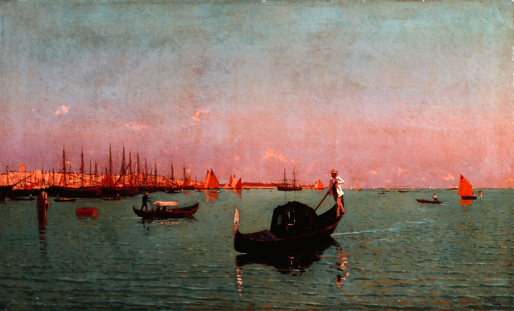 Detail of Gondola in the Lagoon, 1881 by Anonymous