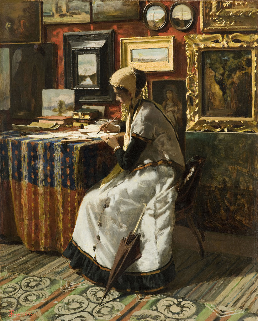 Detail of Unable to Wait - The Letter, 1867 by Anonymous