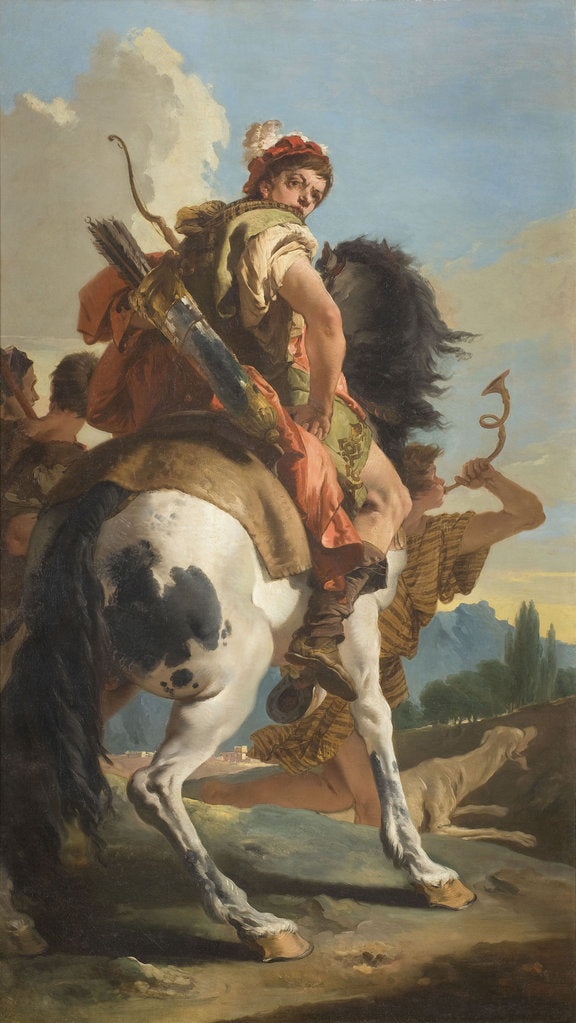 Detail of Hunter on Horseback, 1718-1725 by Anonymous