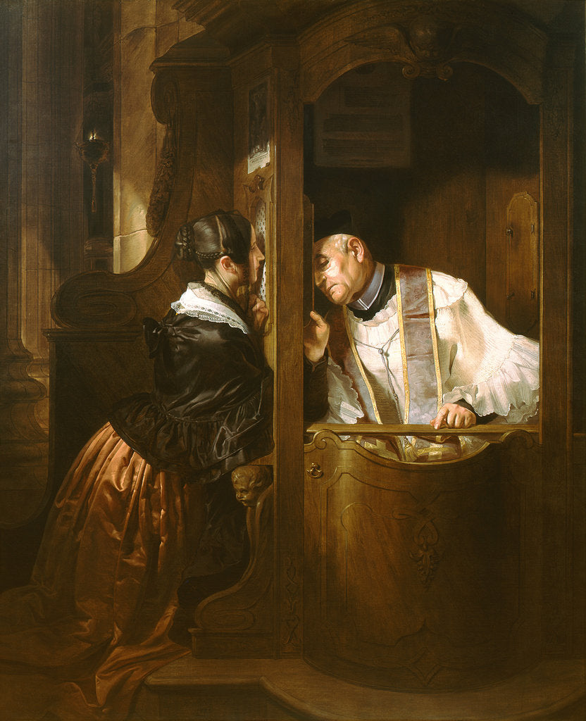 Detail of The Confession, 1838 by Anonymous