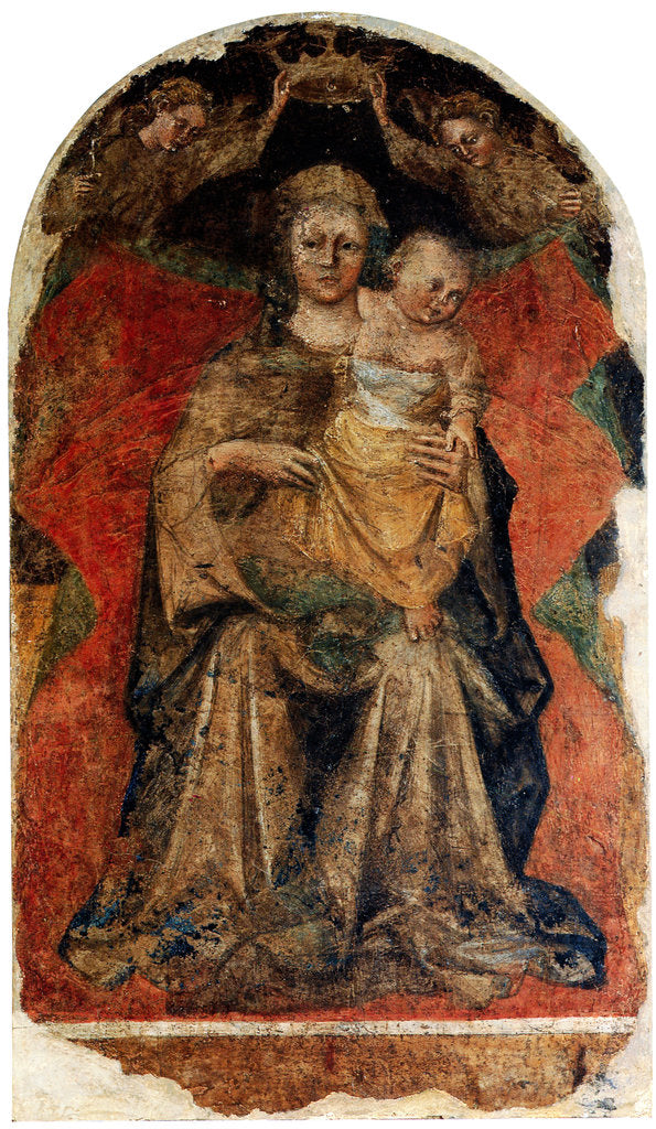 Detail of The Virgin and Child with two Angels by Anonymous