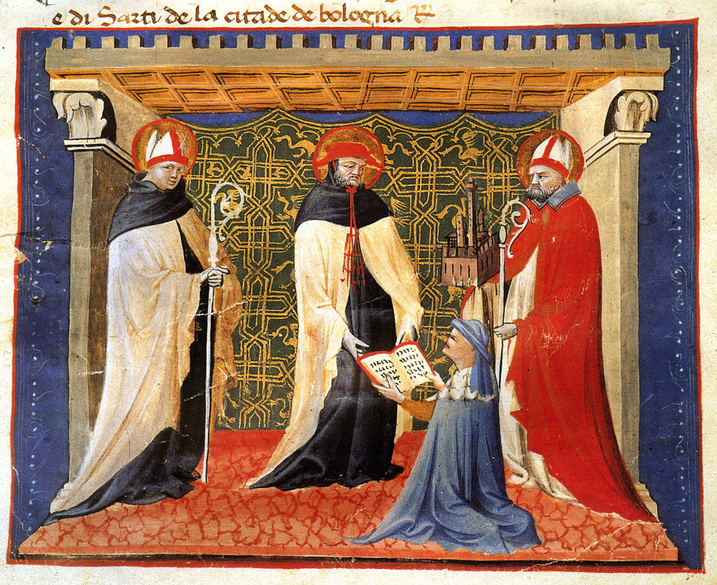 Detail of Illustration from Statuti della Società dei Drappieri, 1407 by Anonymous