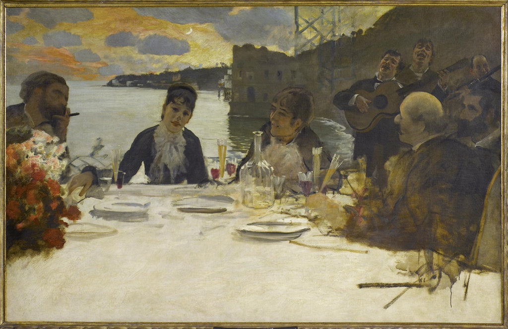 Detail of Dinner at Posillipo, after 1878 by Anonymous
