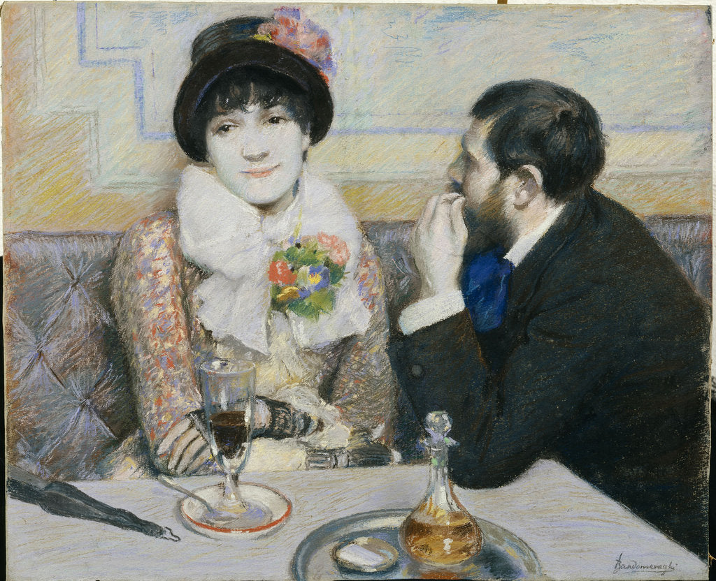 Couple At Cafe, ca 1885 by Anonymous