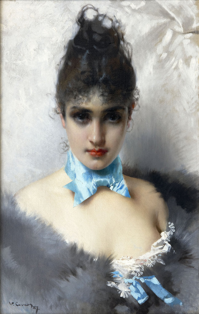 Detail of Portrait of an elegant Lady, 1887 by Anonymous