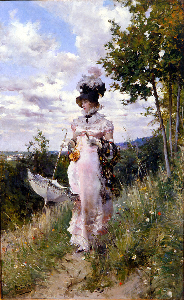 Detail of The summer stroll, 1873 by Anonymous