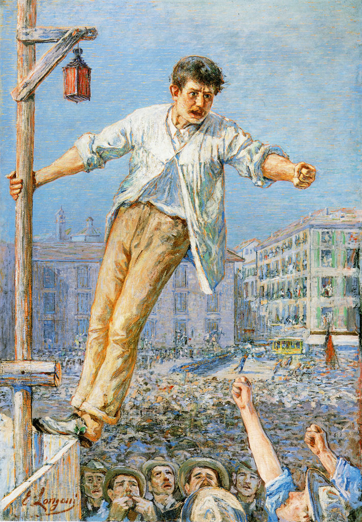 Detail of The Orator of the Strike, 1890-1891 by Anonymous