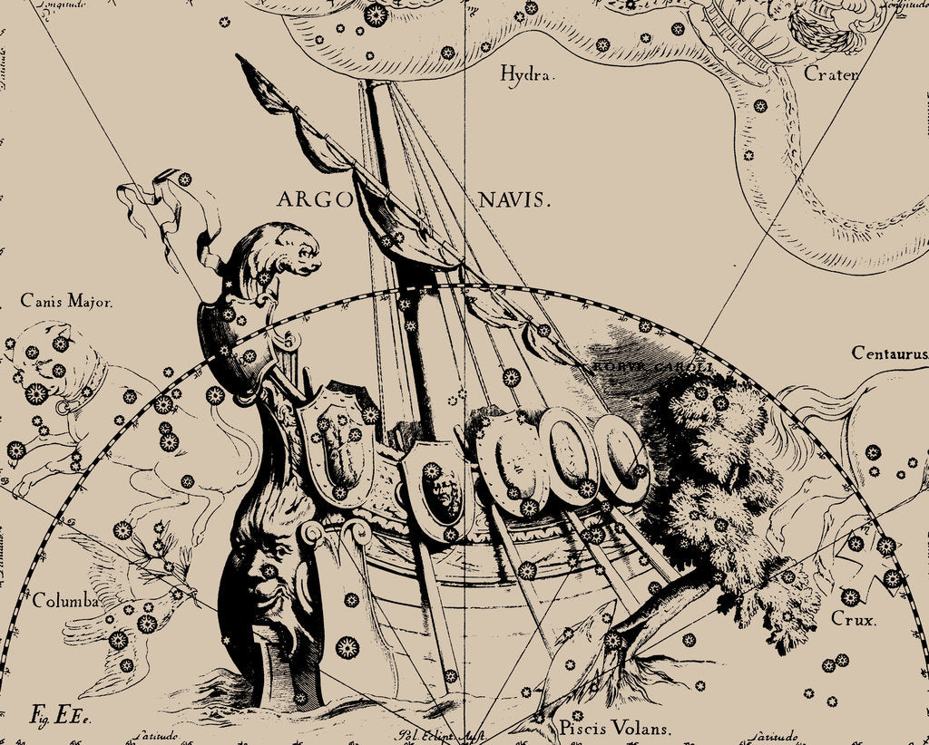 Detail of The constellation Argo Navis, 1690 by Anonymous