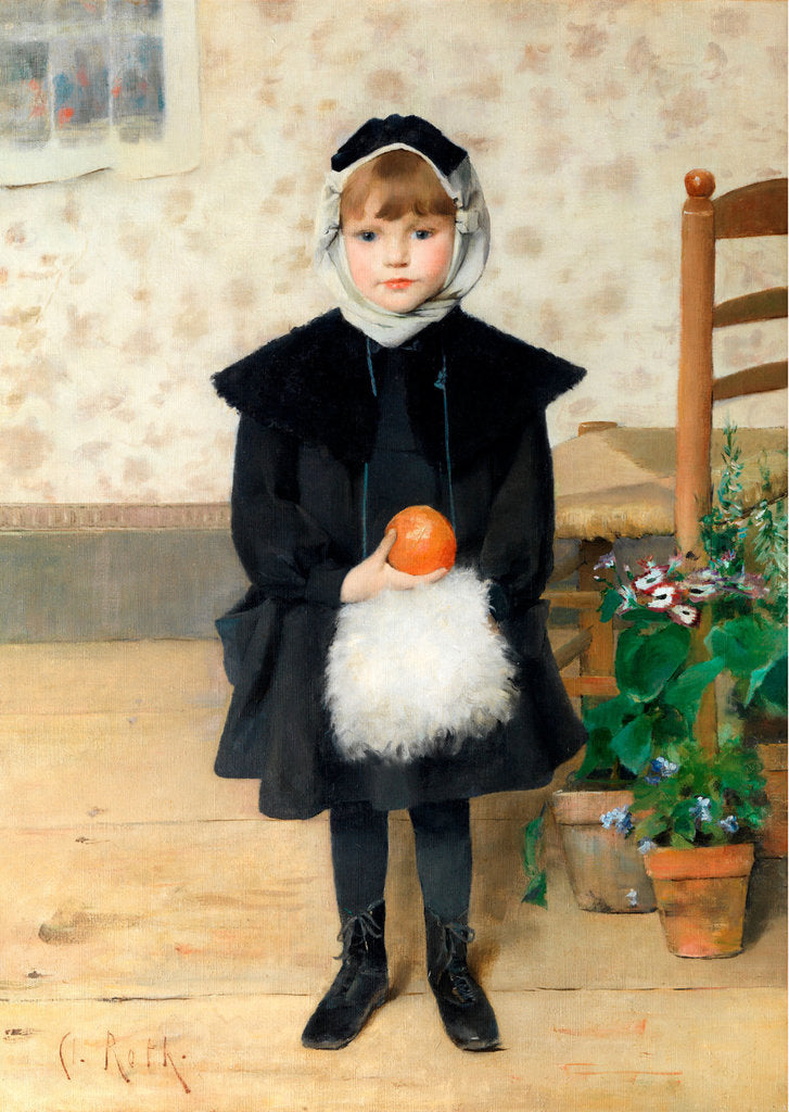 Detail of Little Girl with Orange, 1889 by Anonymous