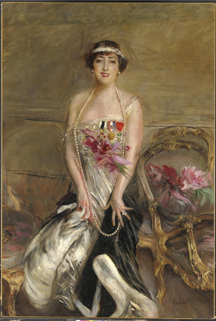 Detail of Portrait of Lady Michelham, c. 1917 by Anonymous