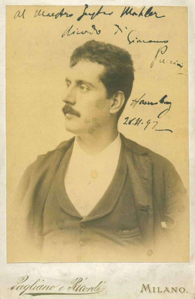 Detail of Portrait of the Composer Giacomo Puccini, c. 1890 by Anonymous