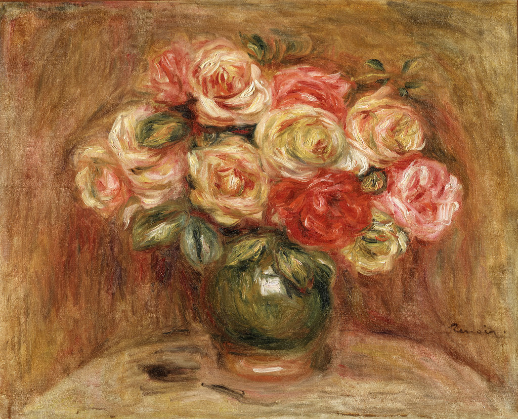 Detail of Bouquet of Roses in a Green Vase, 1915 by Anonymous