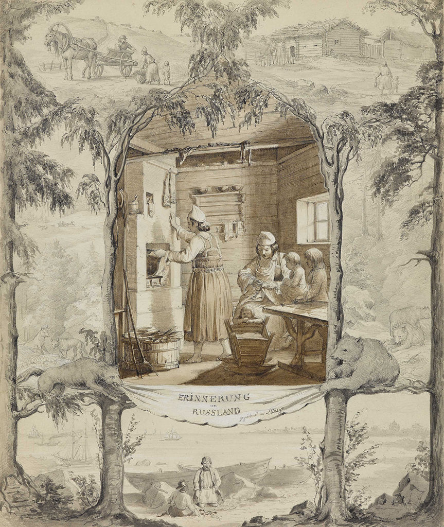 Detail of The Memory of Russia. Rural Russian interior by Anonymous