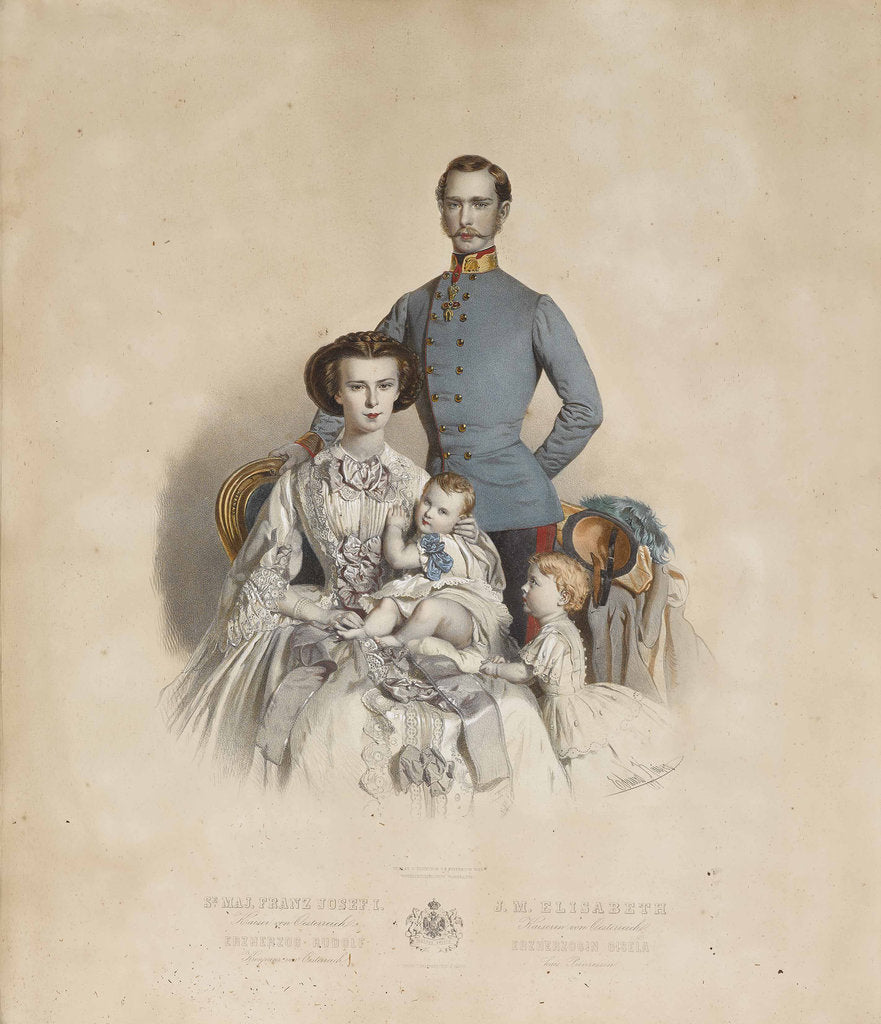 Detail of Francis Joseph I and Elisabeth of Austria with children, Gisela and Rudolf by Anonymous