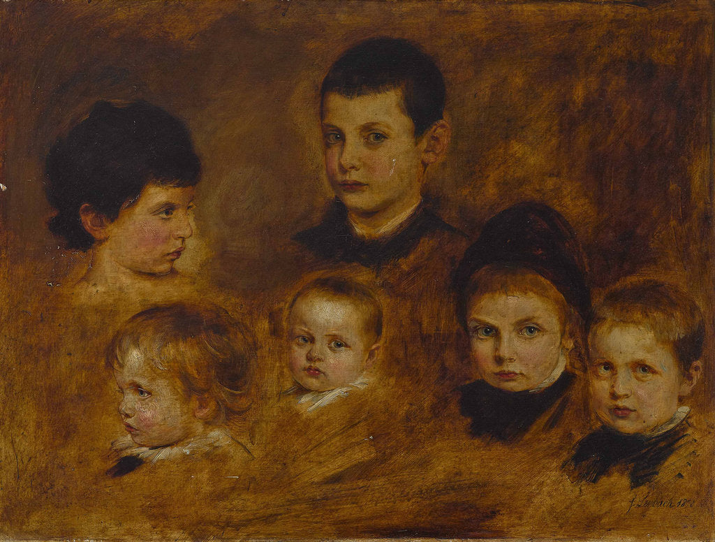 Detail of Six children of the Crown Prince Ludwig of Bavaria, 1878 by Anonymous
