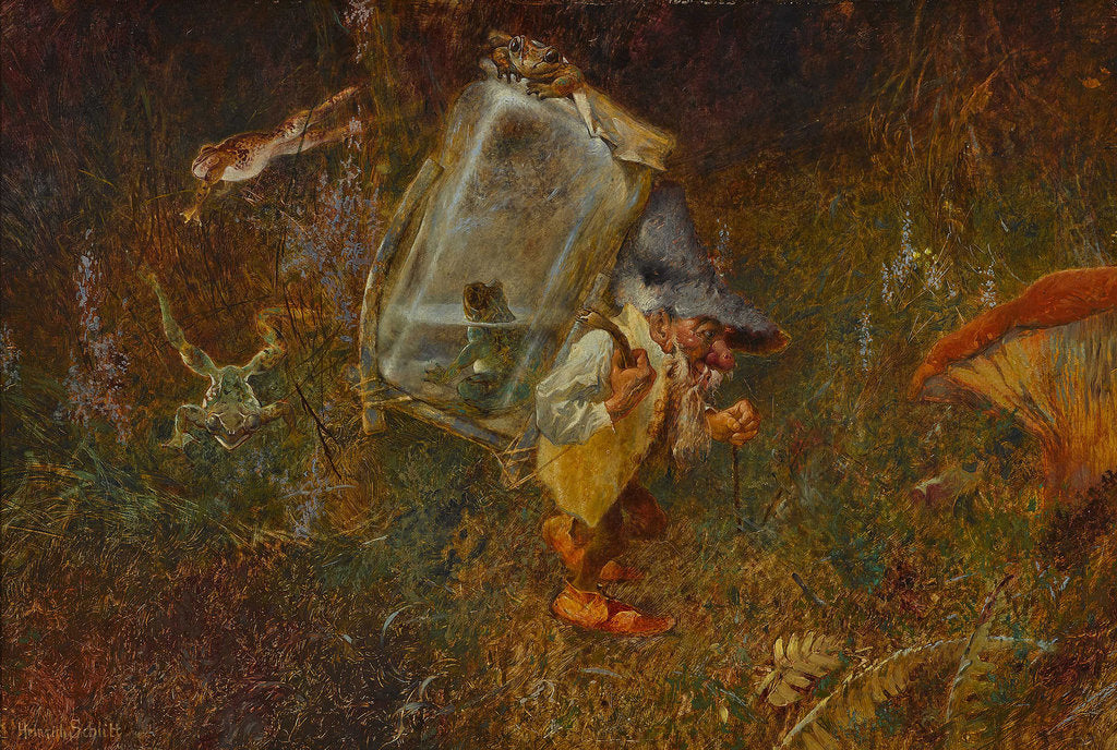 Detail of Gnome carrying a weather frog by Anonymous