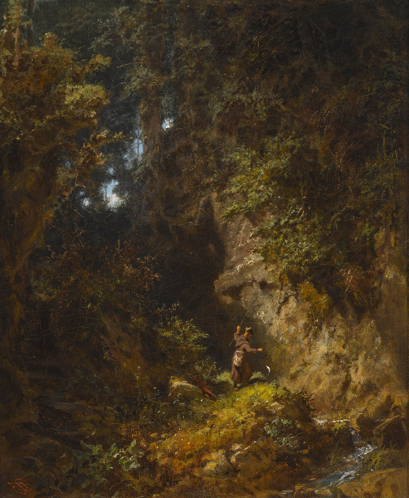 Detail of Monk Fishing by Anonymous