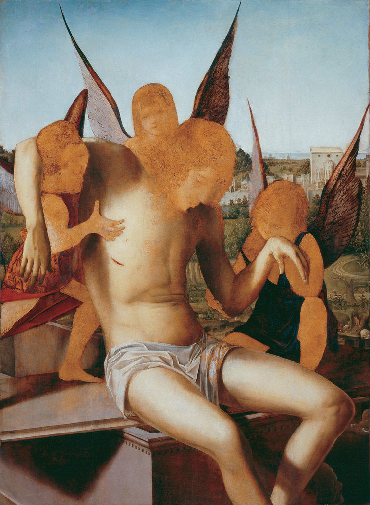 Detail of Dead Christ Supported by Three Angels, ca 1475 by Anonymous