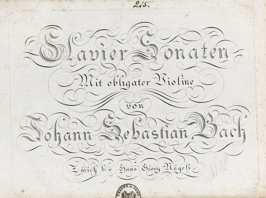 Detail of Title page of the six sonatas for violin and obbligato harpsichord, Between 1800 and 1805 by Anonymous
