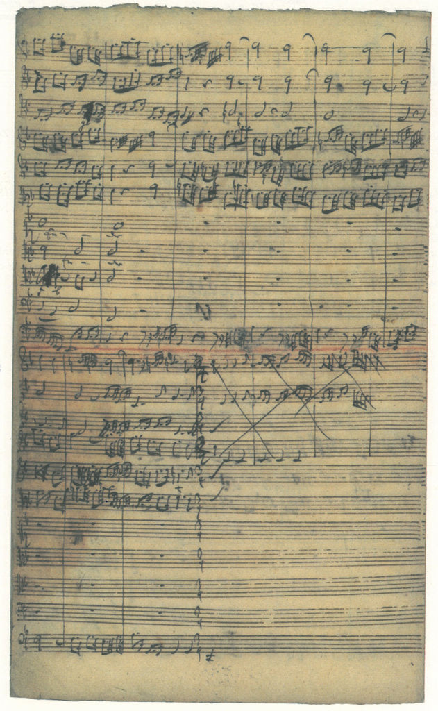 Detail of Autograph manuscript of the Cantata O Ewigkeit, du Donnerwort (O eternity, you word of thunder), 172 by Anonymous