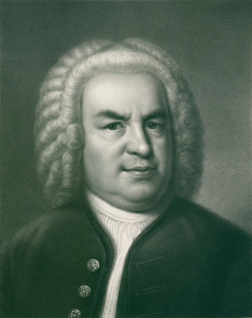 Detail of Portrait of Johann Sebastian Bach, 1860s by Anonymous