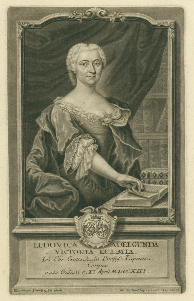 Detail of Luise Adelgunde Gottsched, born Kulmus, 1741 by Anonymous