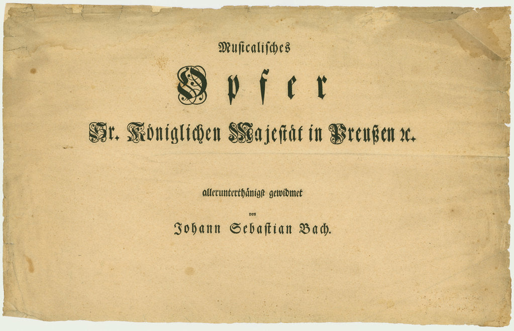 Detail of Title page of the first edition of The Musical Offering by Johann Sebastian Bach, 1747 by Anonymous