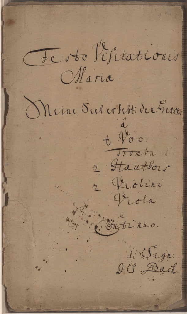 Detail of The Cantata Meine Seel erhebt den Herren (My soul magnifies the Lord), BWV 10, c. 1740 by Anonymous