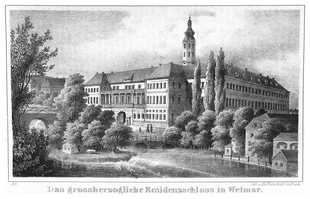 Detail of The Weimar City Castle. From: Thüringen und der Harz.. by Friedrich von Sydow, 1839 by Anonymous
