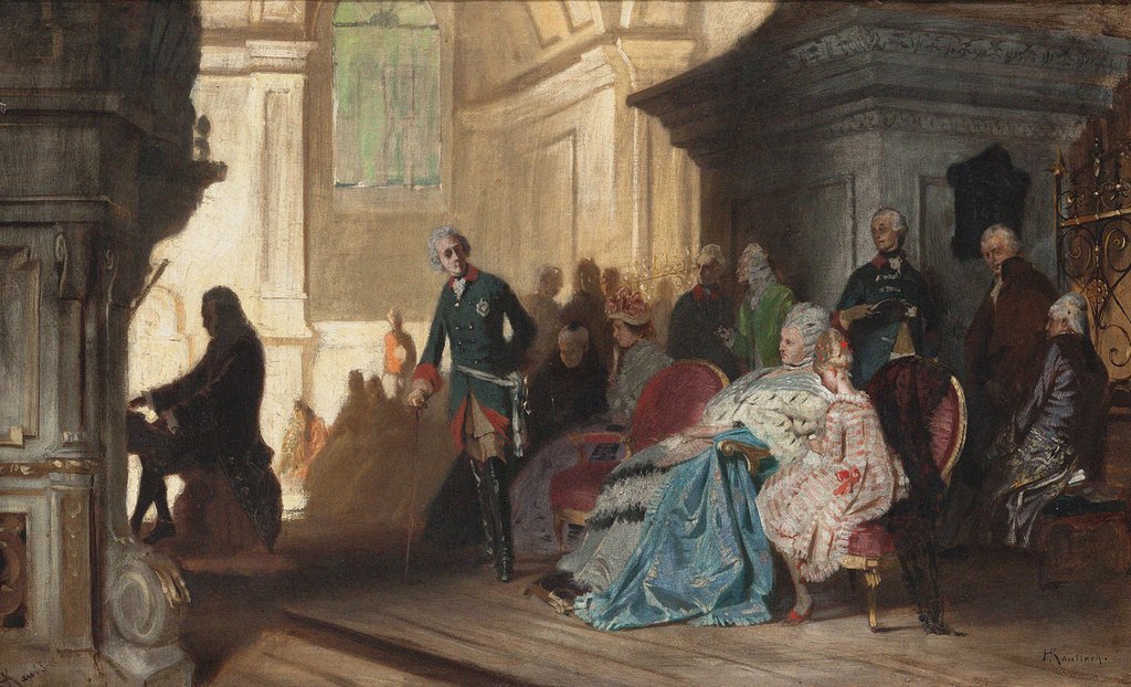 Detail of Johann Sebastian Bach playing for Frederick the Great of Prussia, c. 1870 by Anonymous