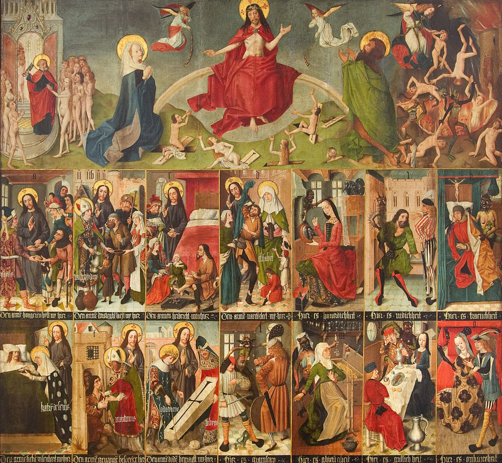 Detail of Last Judgment, the Seven Works of Mercy, and the Seven Deadly Sins, c. 1490-1499 by Anonymous